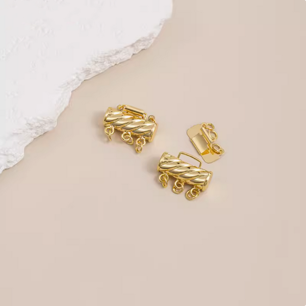 Brass 2/3 Rows Electroplated Insert Clip Clasp