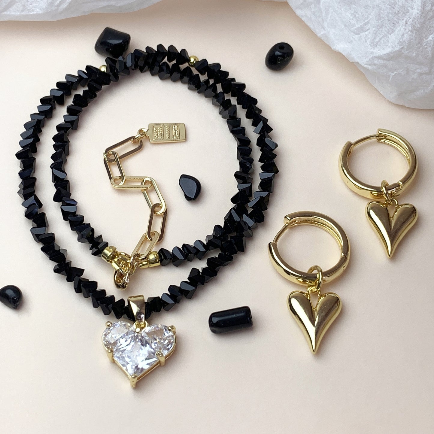 Black Artificial Crystal Necklace Chocker Pure Color