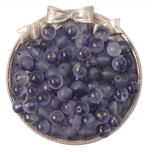 20pcs 8mm Glass Foil Matt Beads -GLMS-17