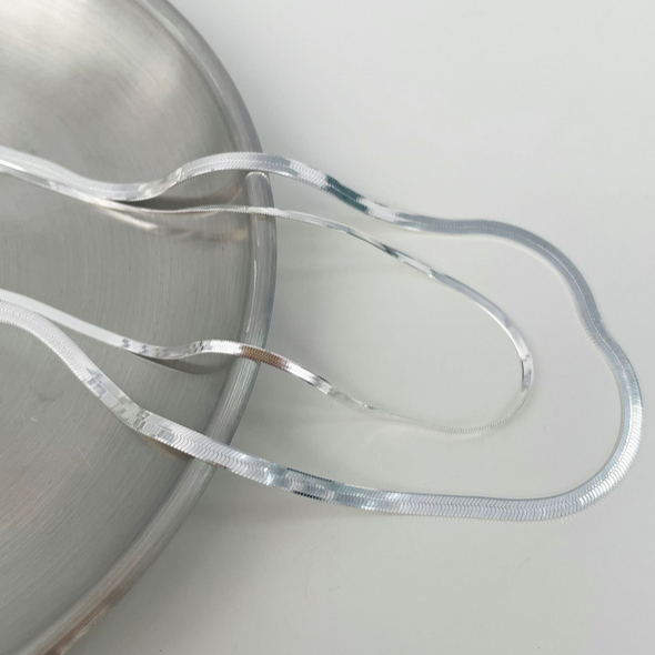 925 Sterling Silver unisex snake necklace