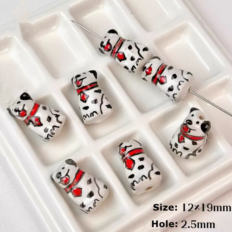 Ceramics Glazed Clay Animal Spacers Charms Pendant