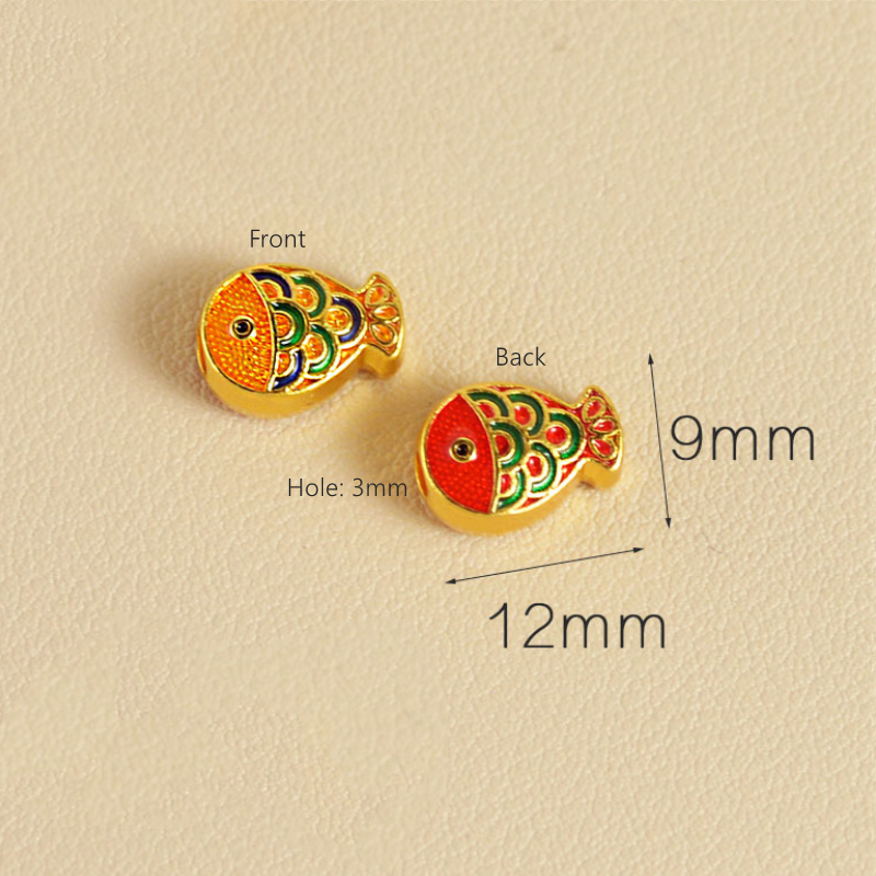 Alloy Gold Plated Enamel Dispensing Cute Fish and Good Monster Pendant