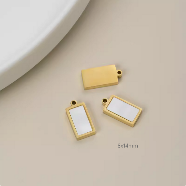 New Fashion Titanium Steel+Shell Pendant Charms