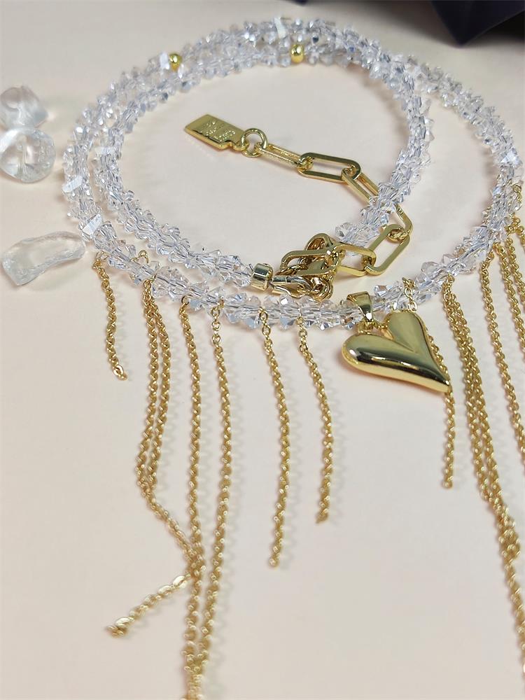 Crystal Beads DIY Material Necklace Kits Tassel Style