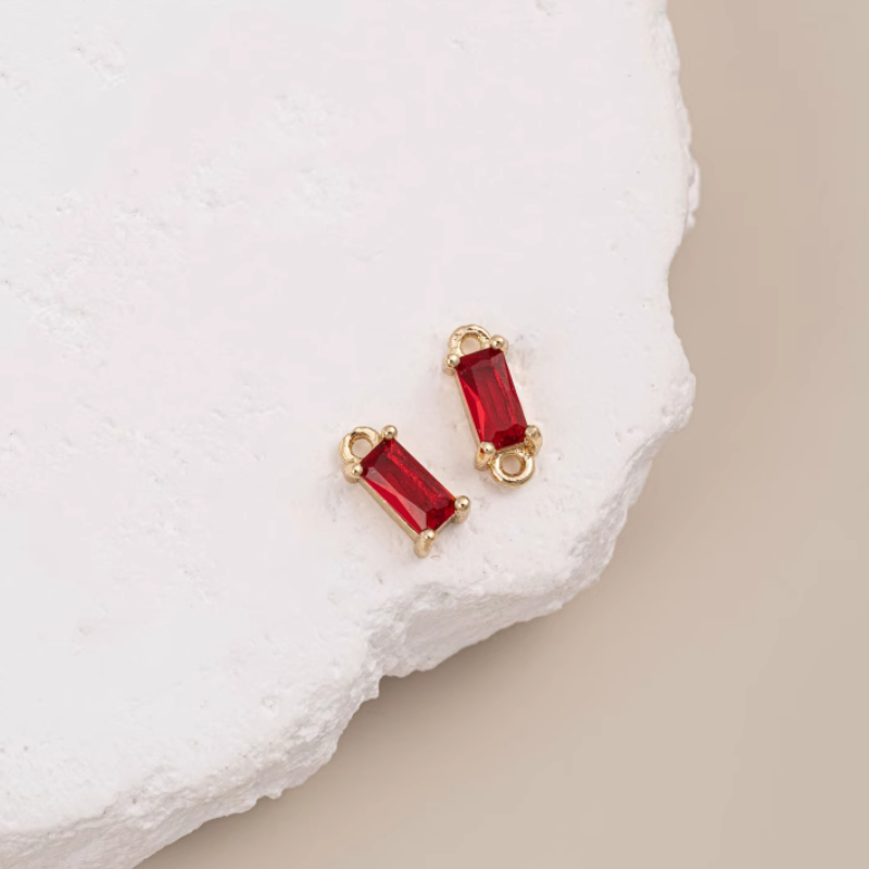 Brass Rectangle High Zircon Pendant Spacers