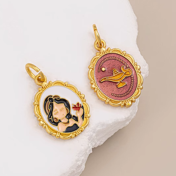 Brass Princess Pendant Piece 18K Matt Gilded