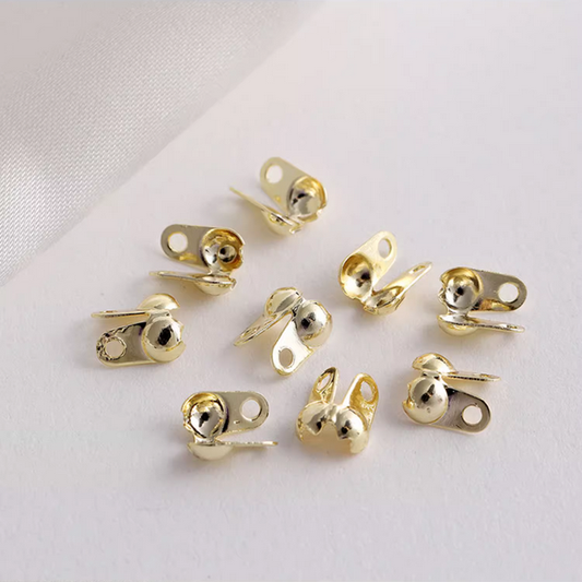 10pcs Clamshell Fold-Over/Side Connect Covers, 14K Plated- CMBB-01