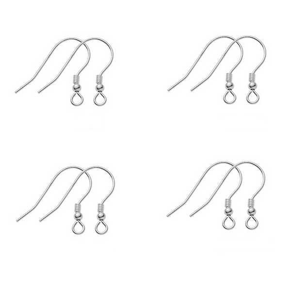 1 Pair 925 Sterling Silver Earring Hooks, Spiral +Ball Style