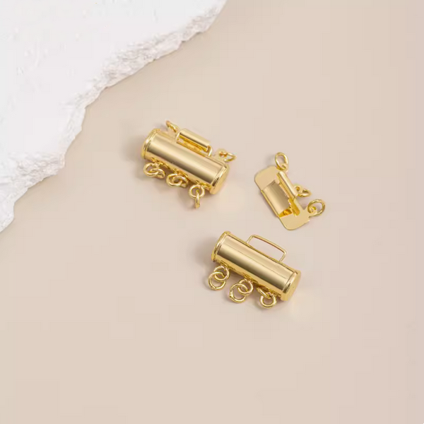 Brass 2/3 Rows Electroplated Insert Clip Clasp