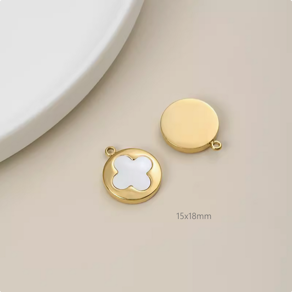 New Fashion Titanium Steel+Shell Pendant Charms