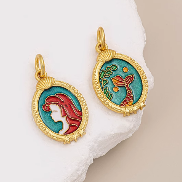 Brass Princess Pendant Piece 18K Matt Gilded