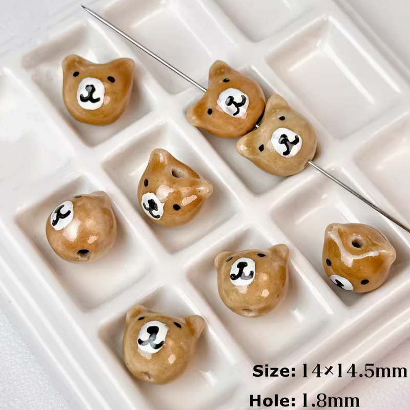 Ceramics Glazed Clay Animal Spacers Charms Pendant