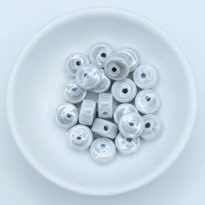 5pcs Ceramics Glazed Eyes Beads Pottery Bracelet Making Findings