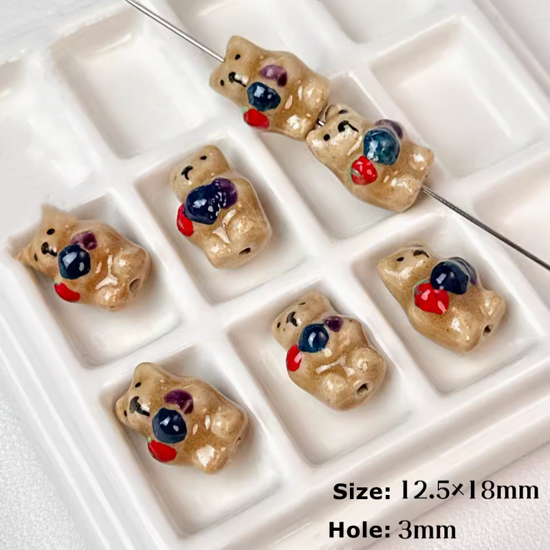 Ceramics Glazed Clay Animal Spacers Charms Pendant