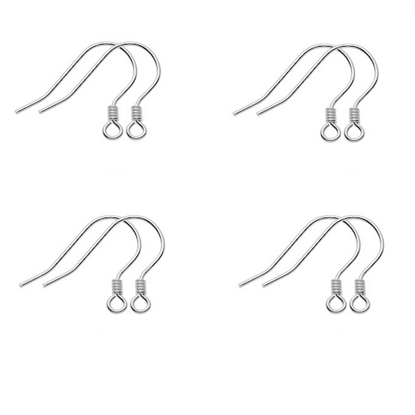 1 Pair 925 Sterling Silver Earring Hooks, Spiral Style