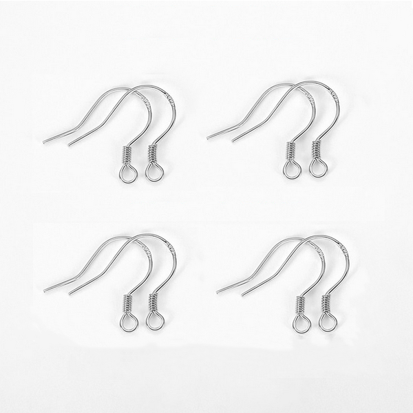 1 Pair 925 Sterling Silver Earring Hooks, Spiral+925 Seal
