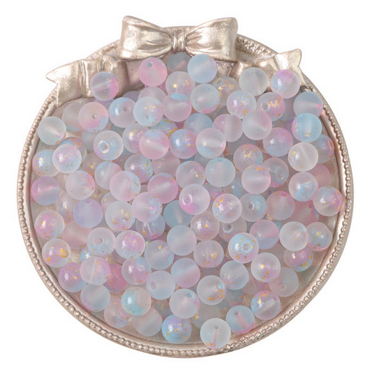 20pcs 10mm Glass Foil Matt Beads -GLMS-14