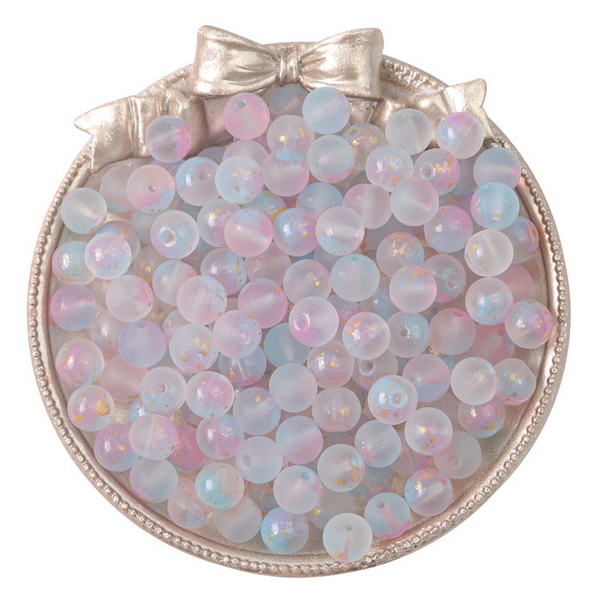 20pcs Glass Foil Matt Beading Ball Beads