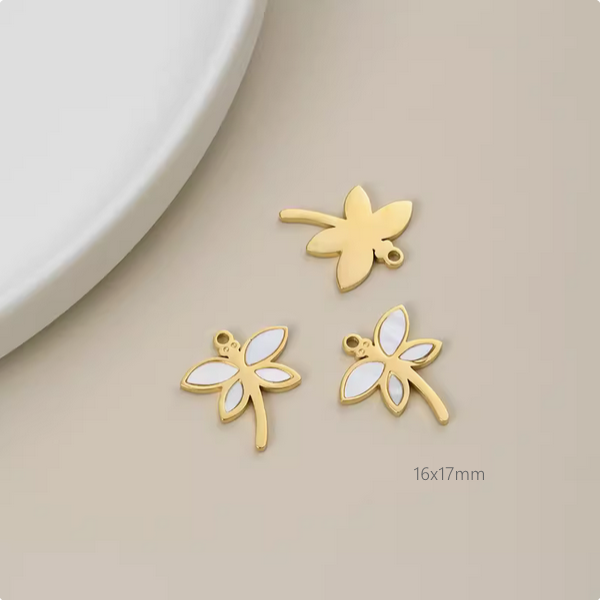 New Fashion Titanium Steel+Shell Pendant Charms