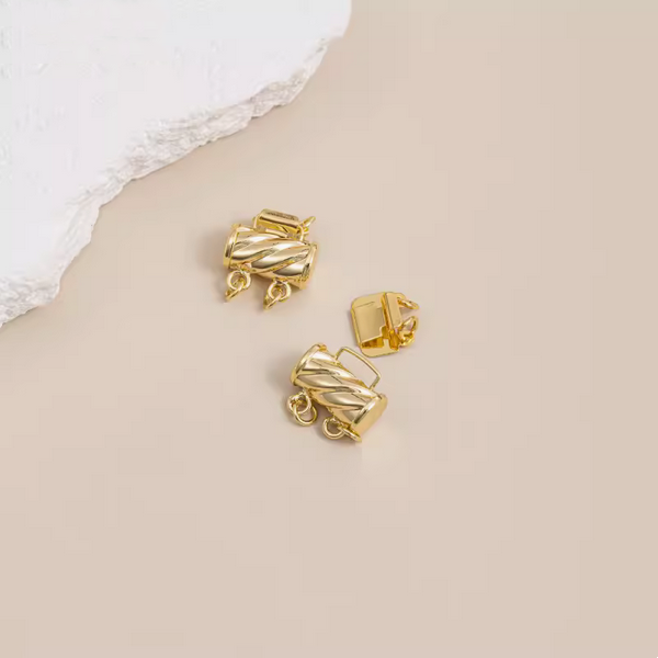 Brass 2/3 Rows Electroplated Insert Clip Clasp