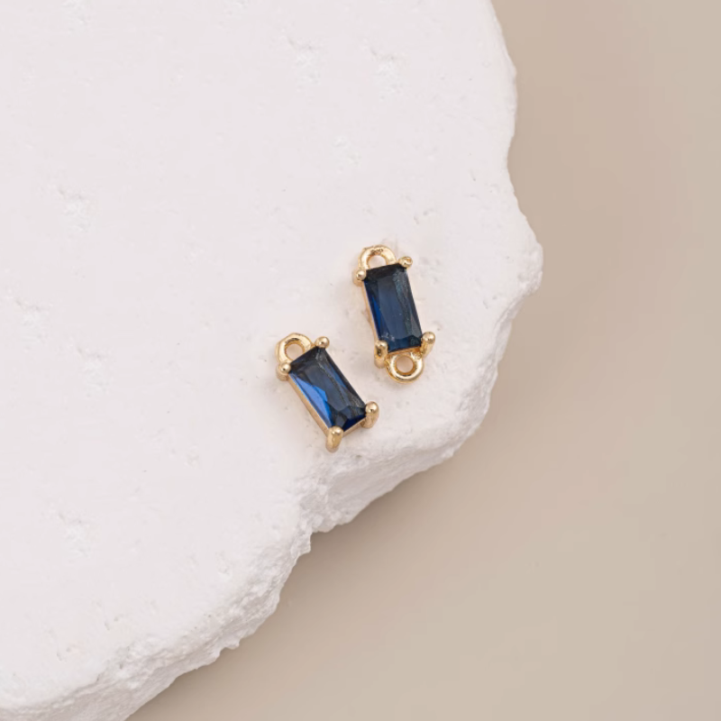 Brass Rectangle High Zircon Pendant Spacers