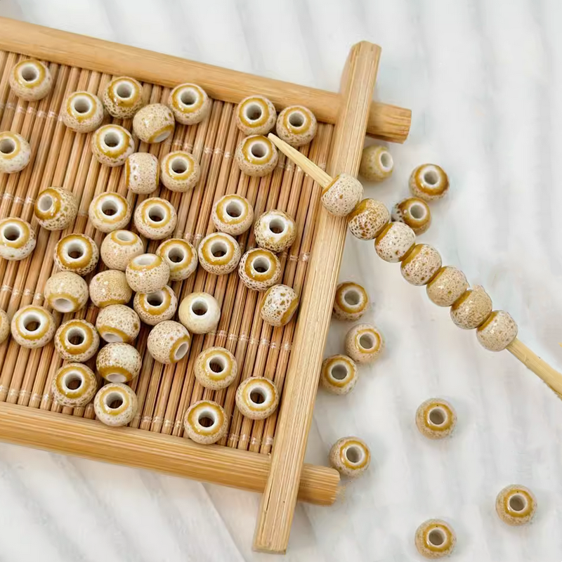 5pcs Ceramics Glazed Clay Beading Beads