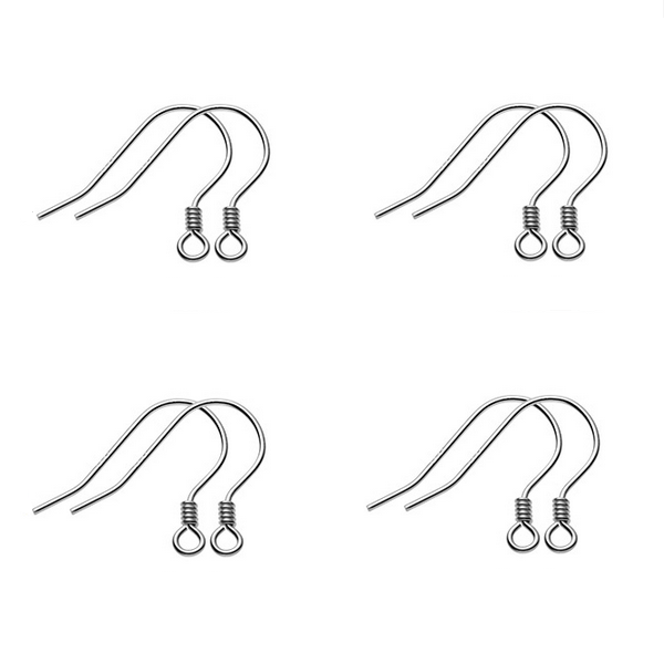 5 Pairs Brass Earring Hook, Spiral Style