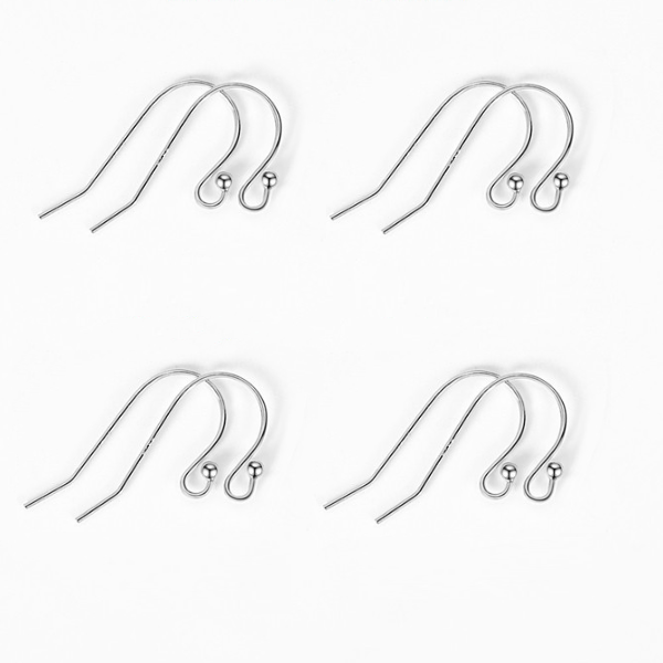 5 Pairs Brass Earring Hook, Ball Style