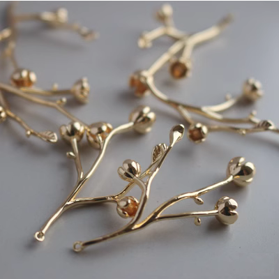 Alloy Pendant Hanger-Tree Branch Shape 14K Plated