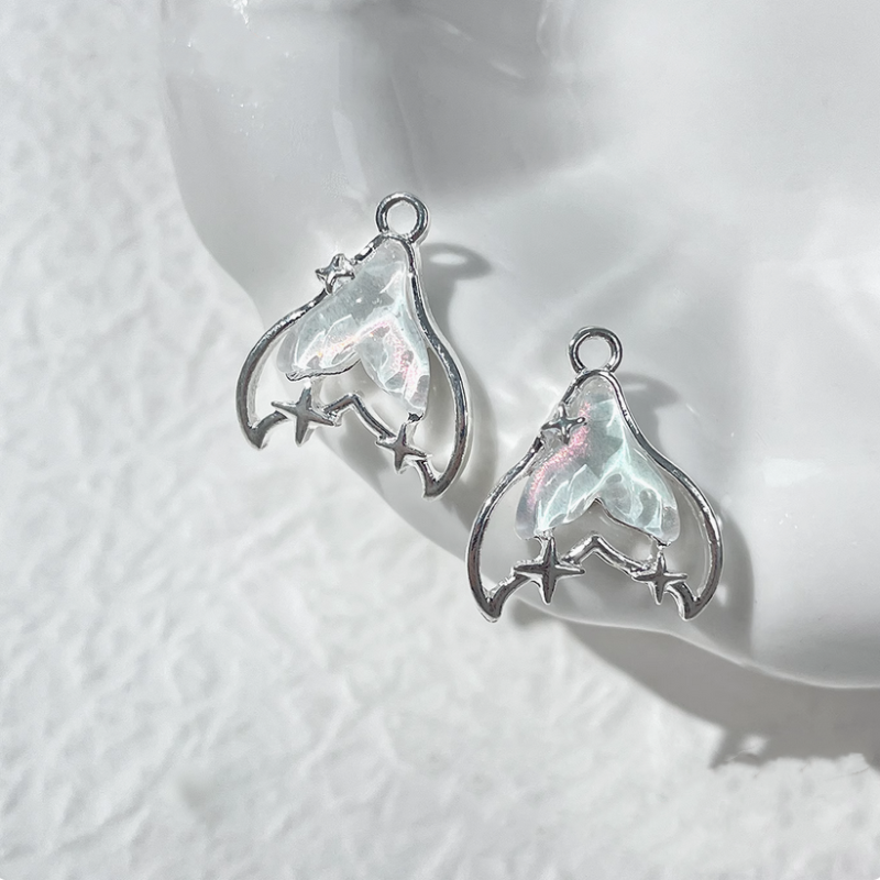 Resin Shine Fantastic Fairy Whale Fish Tail Charms Pendants