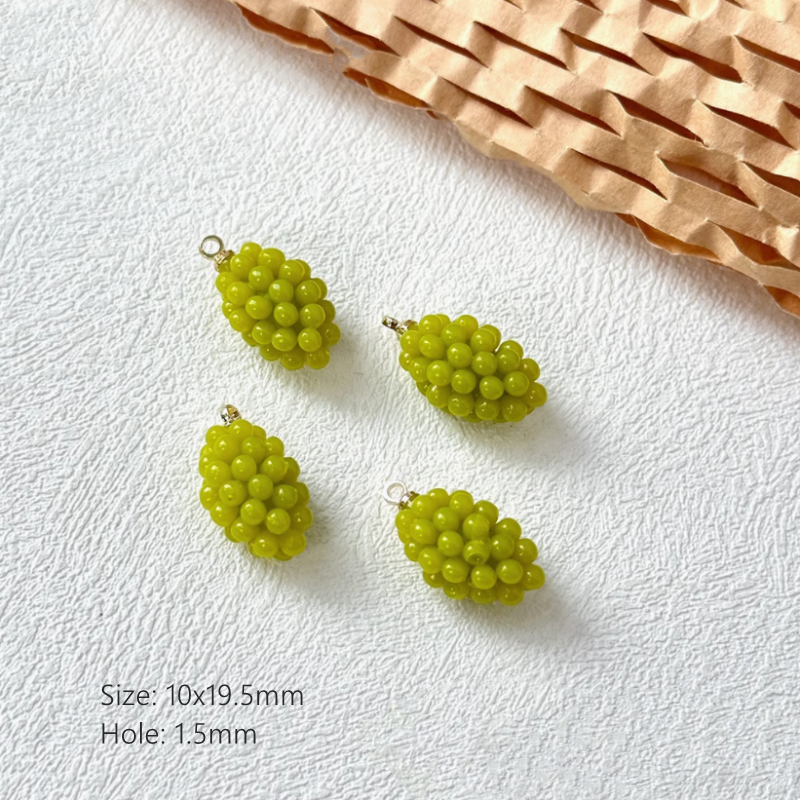 Resin Vivid Fruit Jewelry Charms Pendant Grape Bud Raspberry