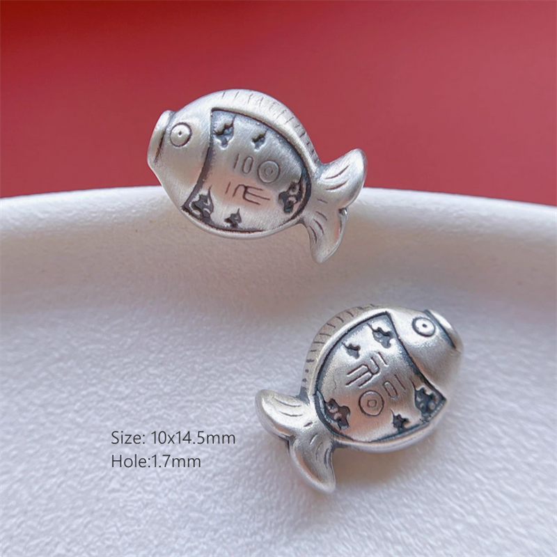 925 Silver Fish Lucky Koi Spare Spacer Ornament Making Accessories