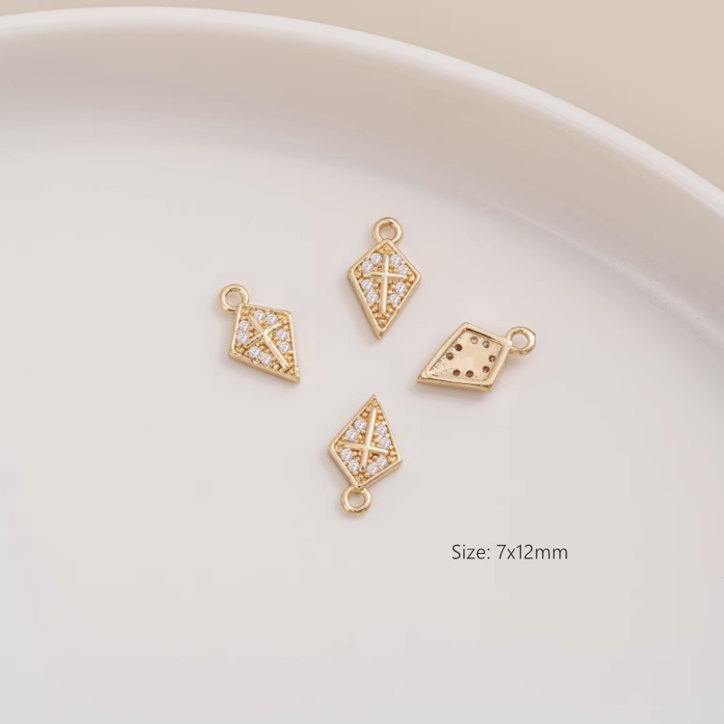 Brass 14K Gilded Zircon Necklace Bracelet Pendants Collection