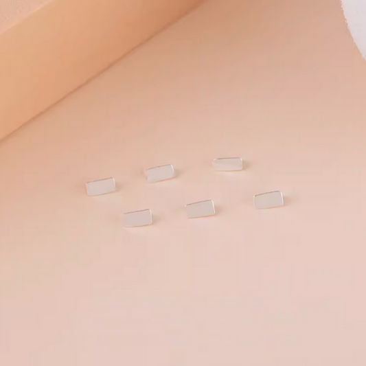 2pcs Sterling Silver Rectangle Spacer Beads - ASLJ-08