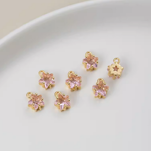 Zircon Small Cute Colorful Stars Pendants