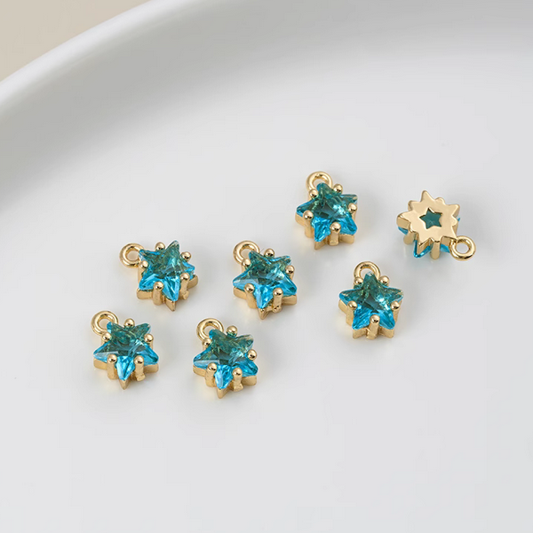Zircon Small Cute Colorful Stars Pendants