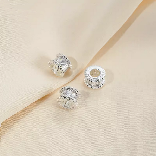 Brass High Quality Zirconic Spare Spacers Silver Plated