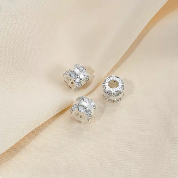 Brass High Quality Zirconic Spare Spacers Silver Plated