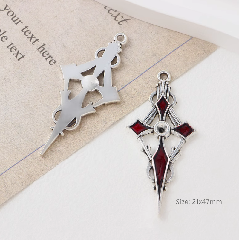 Pendant Halloween Theme Gothic Dark Handmaking DIY Charms Heart Sword