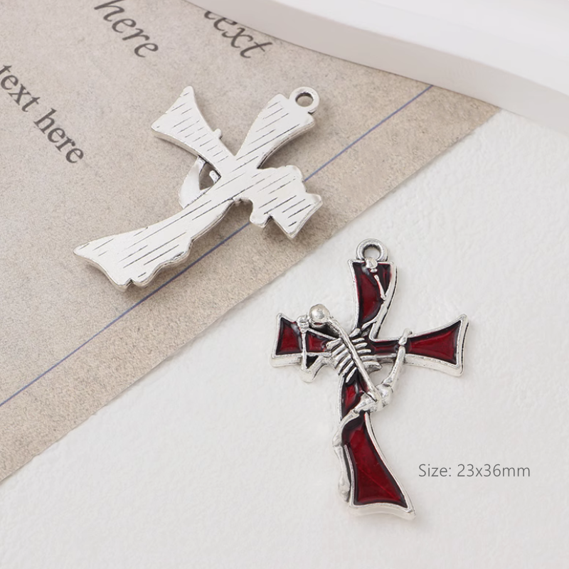 Pendant Halloween Theme Gothic Dark Handmaking DIY Charms Heart Sword