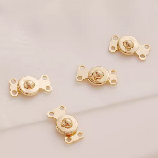 Brass Buttom Snap Clasp Double Hole Per Row