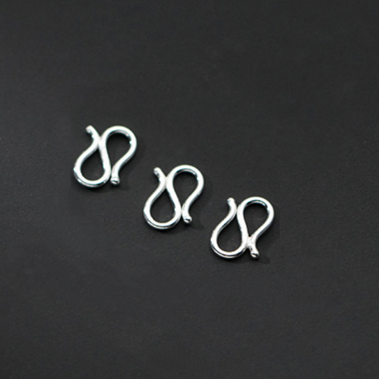 Sterling Silver S Hook Clasp, Silver Plated