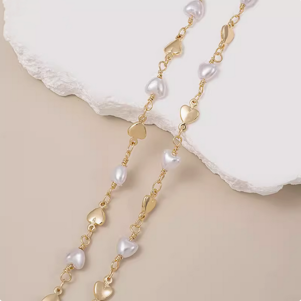 Brass Chain Necklace Heart Charm Diy