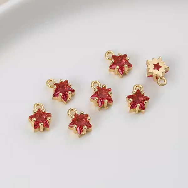 Zircon Small Cute Colorful Stars Pendants