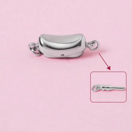 Sterling Silver Bayonet Inserts Clasp Bean Shape
