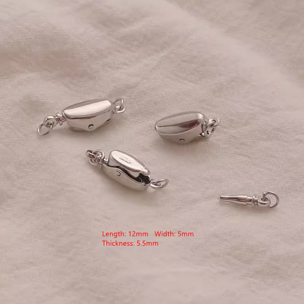 Brass Platinum Plated Plain YuanBao Inserts Clasp