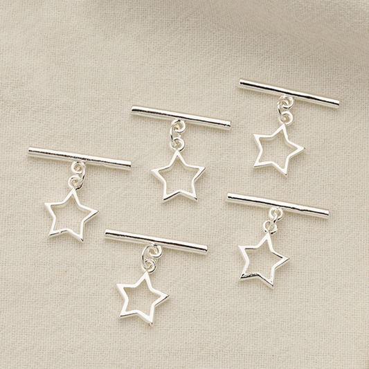 Brass Pinch / OT Clasp Star, Silver Plated - CMST-01