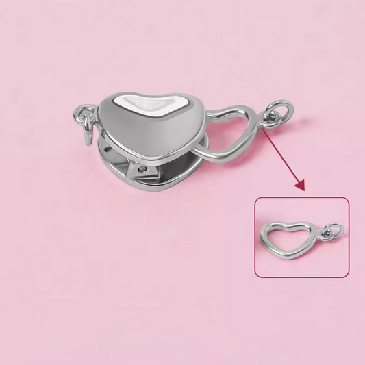 Sterling Silver Heart Shape Bayonet Inserts Clasp -CSCY-02