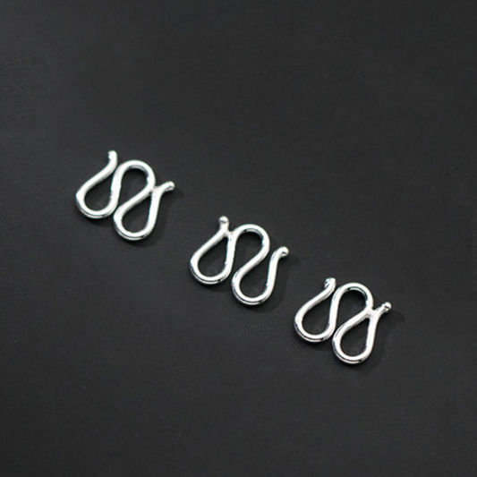 Sterling Silver M Hook Clasp ,Silver Plated