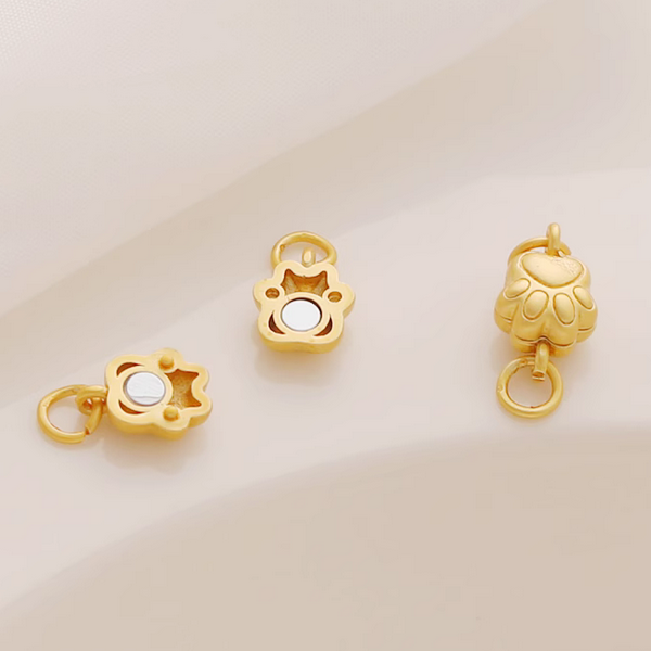 Brass Cat's Paw Shape Magnetic Clasp Matt Gold